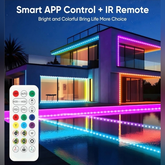 Outdoor LED Strip Lights Waterproof, 100FT RGB IP67 Led Lights - Picture 3 of 7